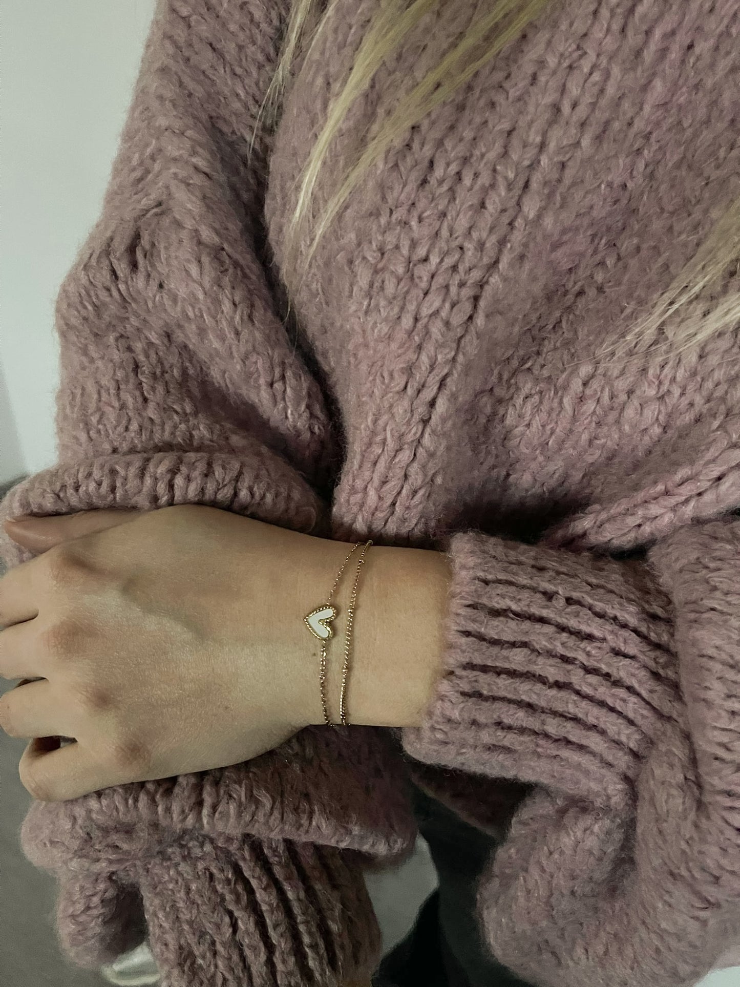 Bracelet heart whitegold