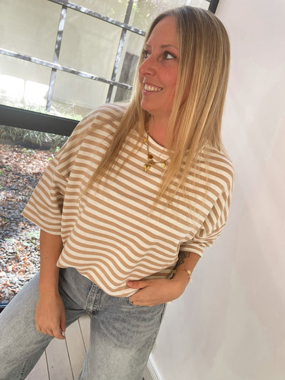 Urban stripe shirt beige