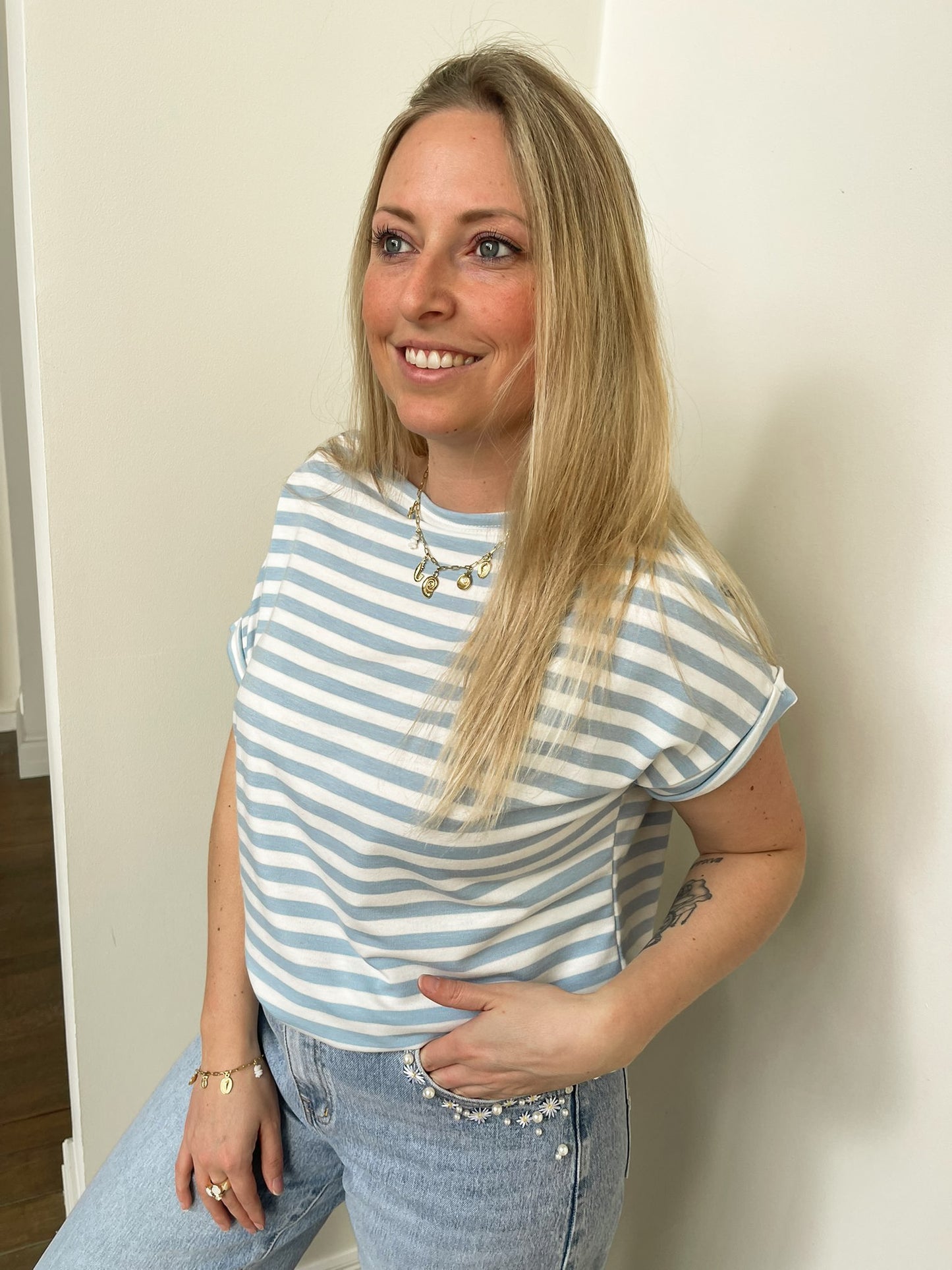 Blue breeze stripe tshirt