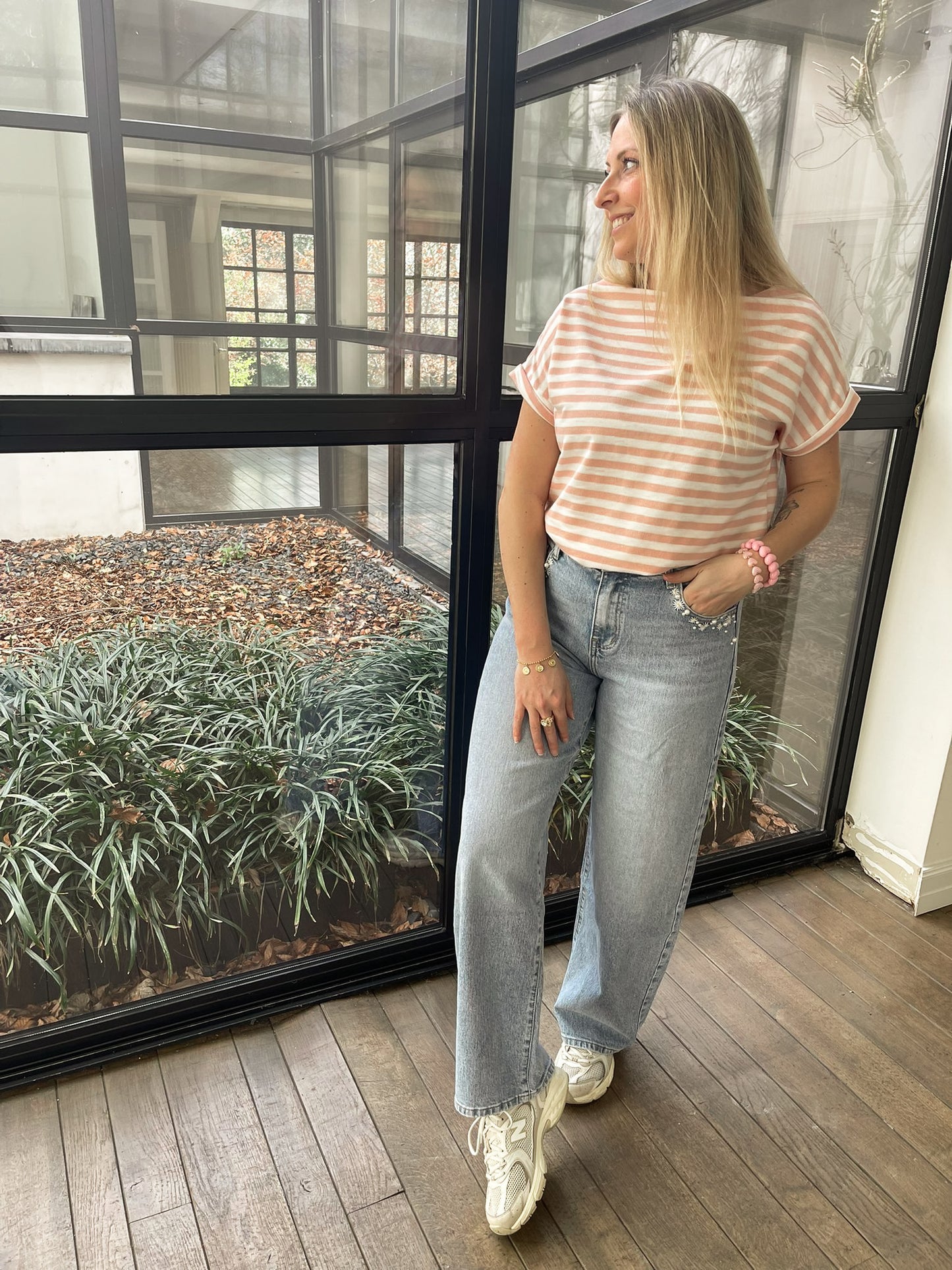 Pink pop stripe tshirt