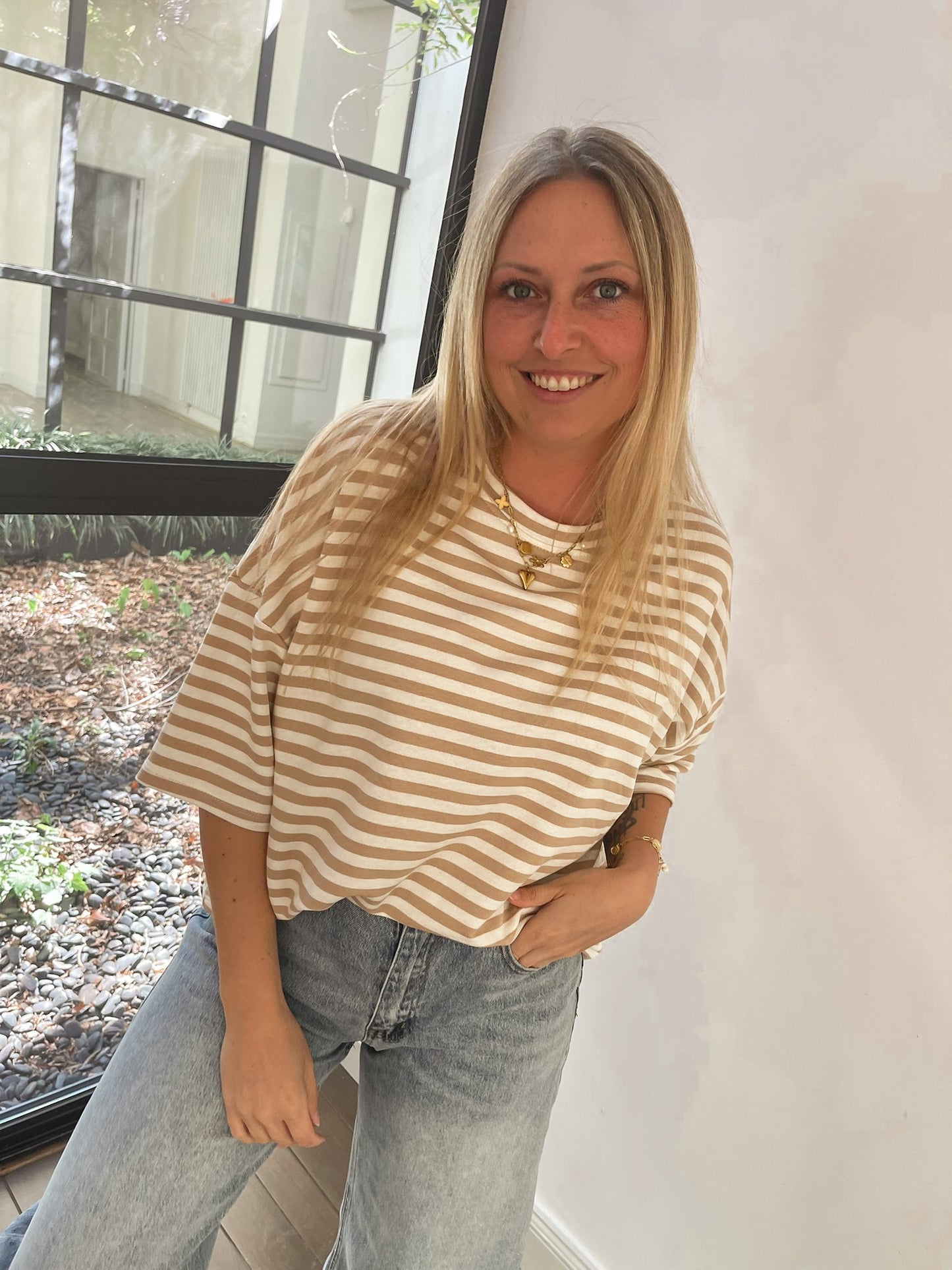 Urban stripe shirt beige