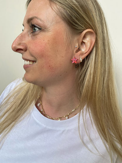 Statement earrings pink