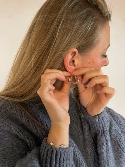 Earrings silver heart