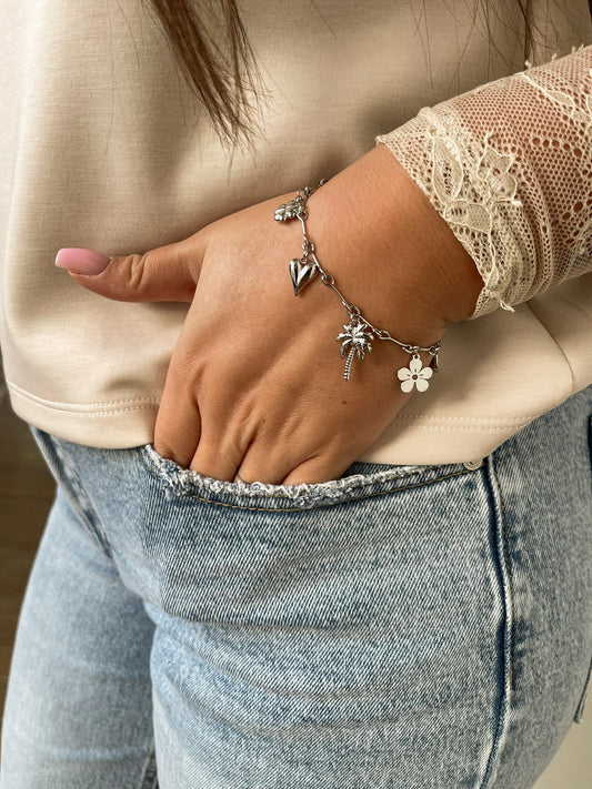 Bracelet silver palmtree
