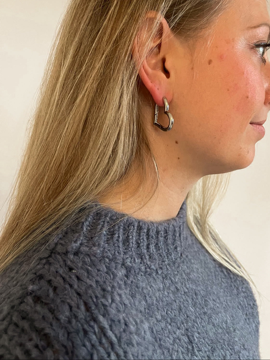 Earrings silver heart