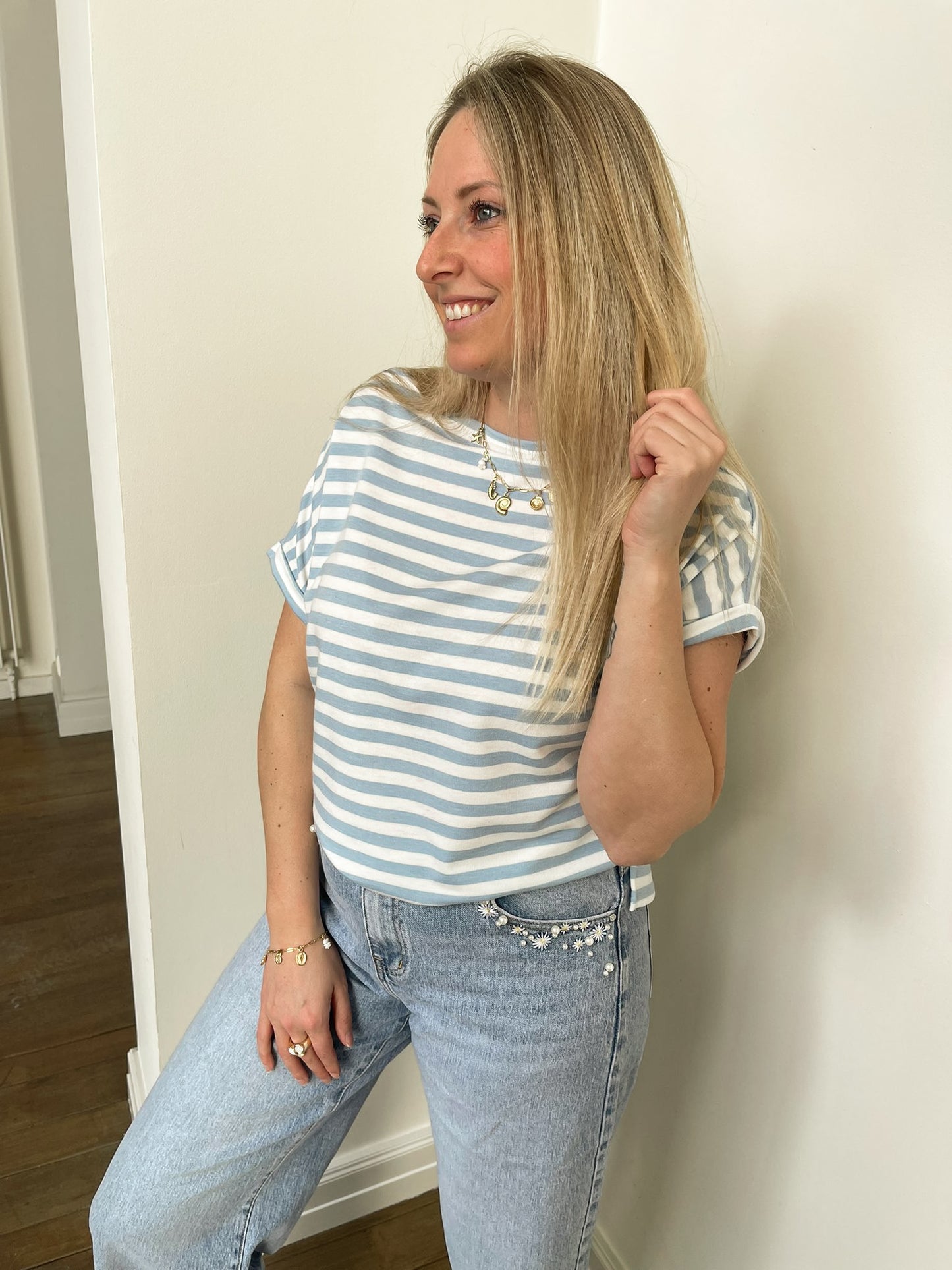 Blue breeze stripe tshirt