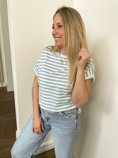 Blue breeze stripe tshirt