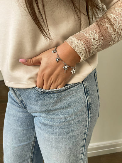Bracelet silver palmtree