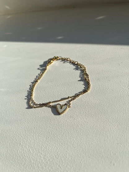 Bracelet heart whitegold