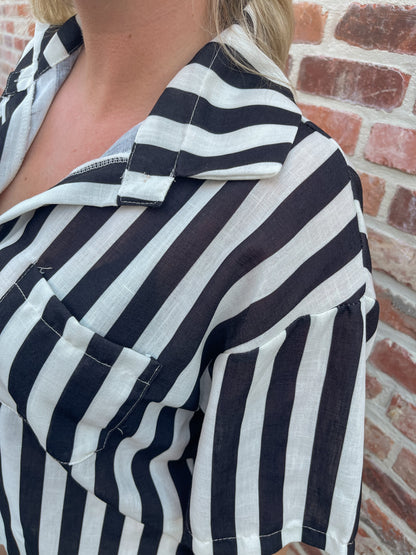 Monaco stripes playsuit black