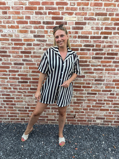 Monaco stripes playsuit black