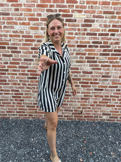 Monaco stripes playsuit black