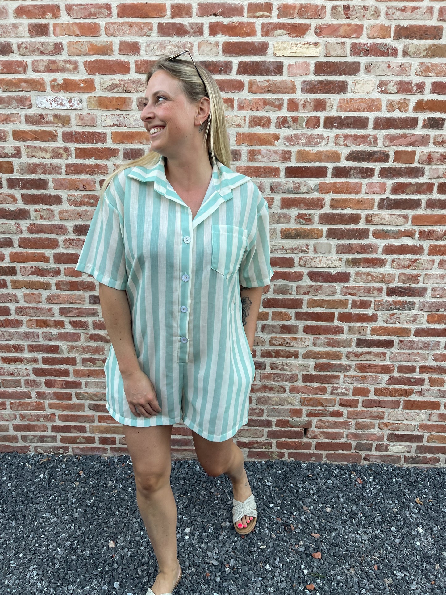 Monaco stripes playsuit mint