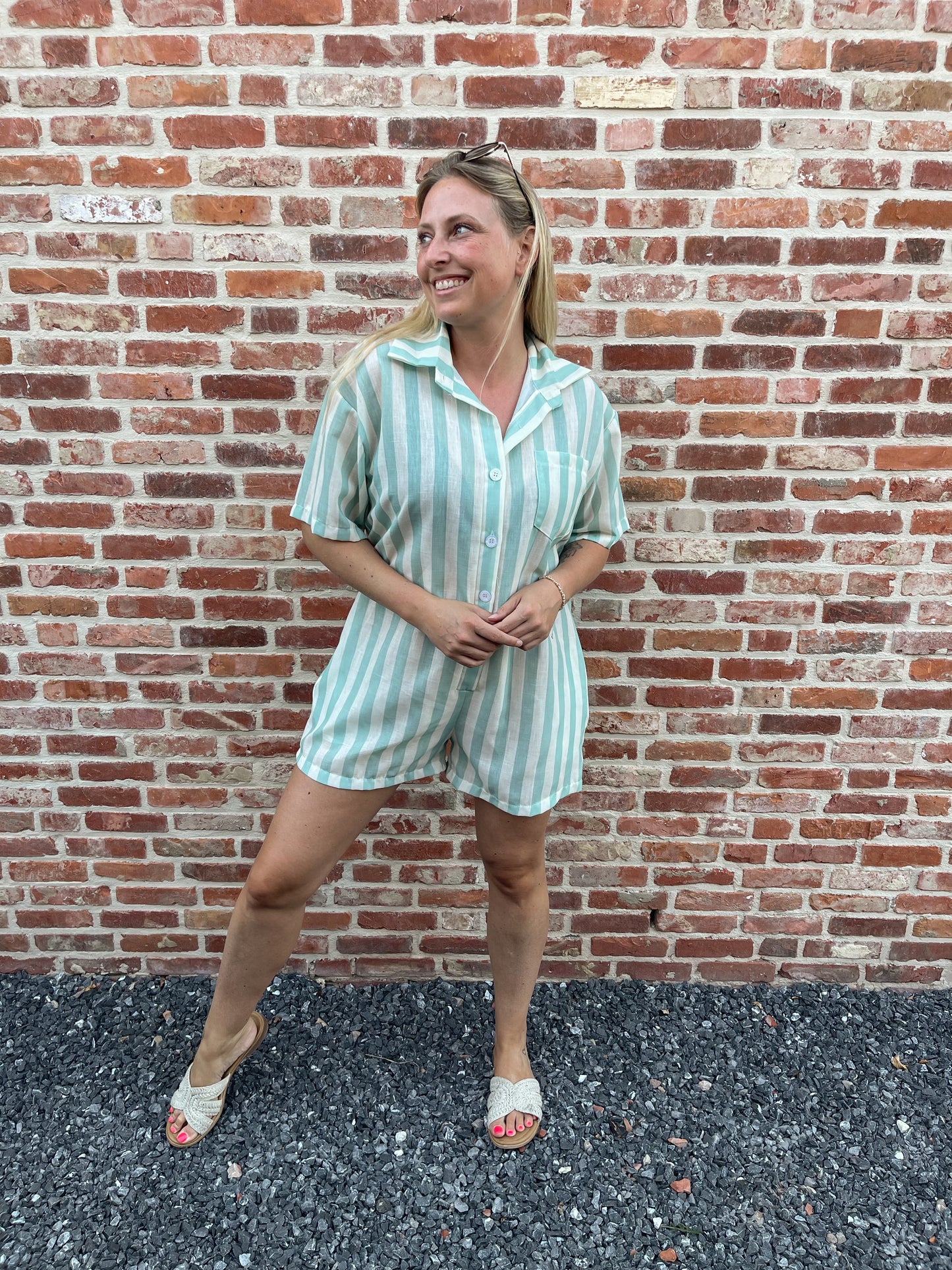 Monaco stripes playsuit mint