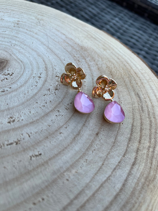 Earrings Fleur rosé