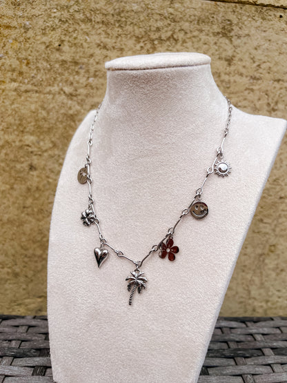 Necklace silver smiley