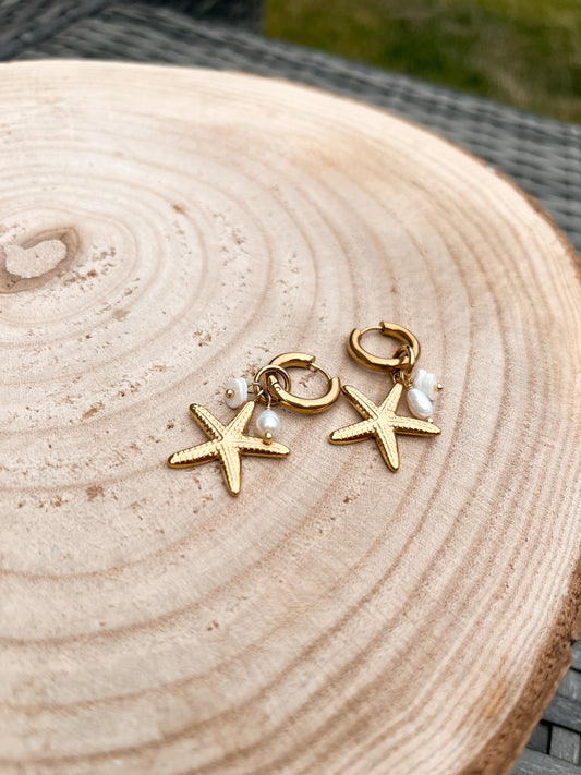 Earrings seastar white