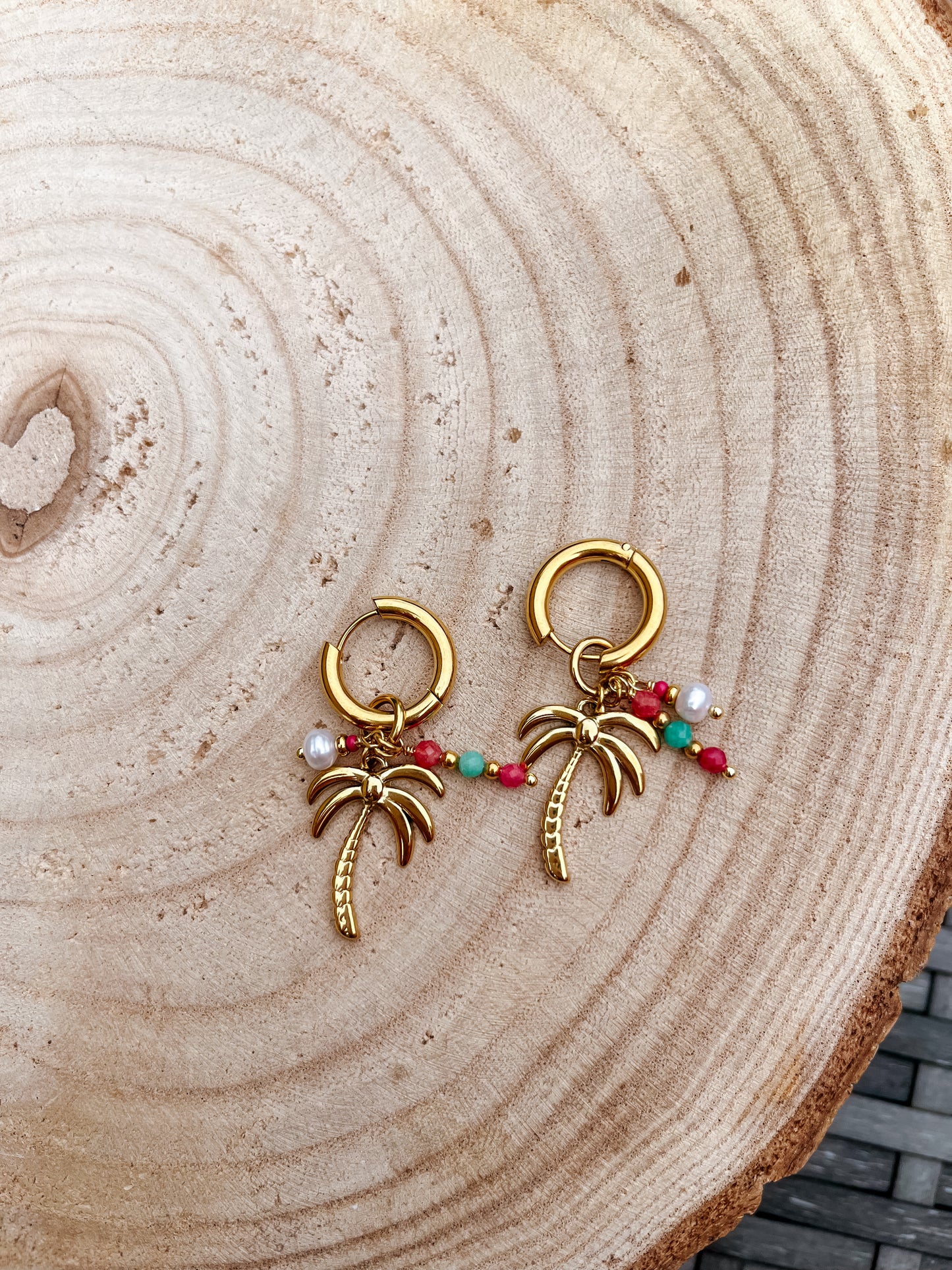 Earrings palmtrees color