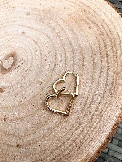 Earrings gold heart