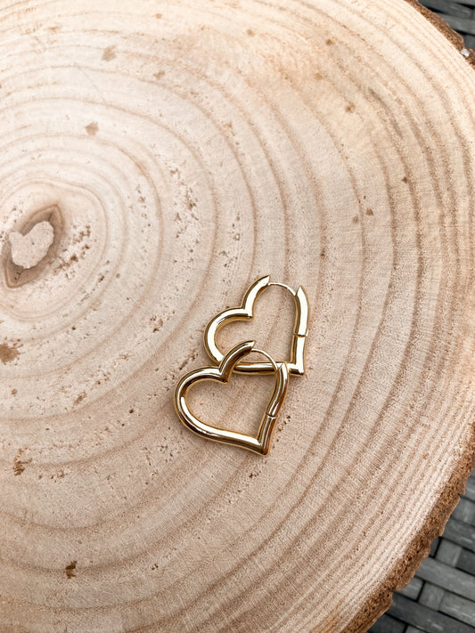 Earrings gold heart