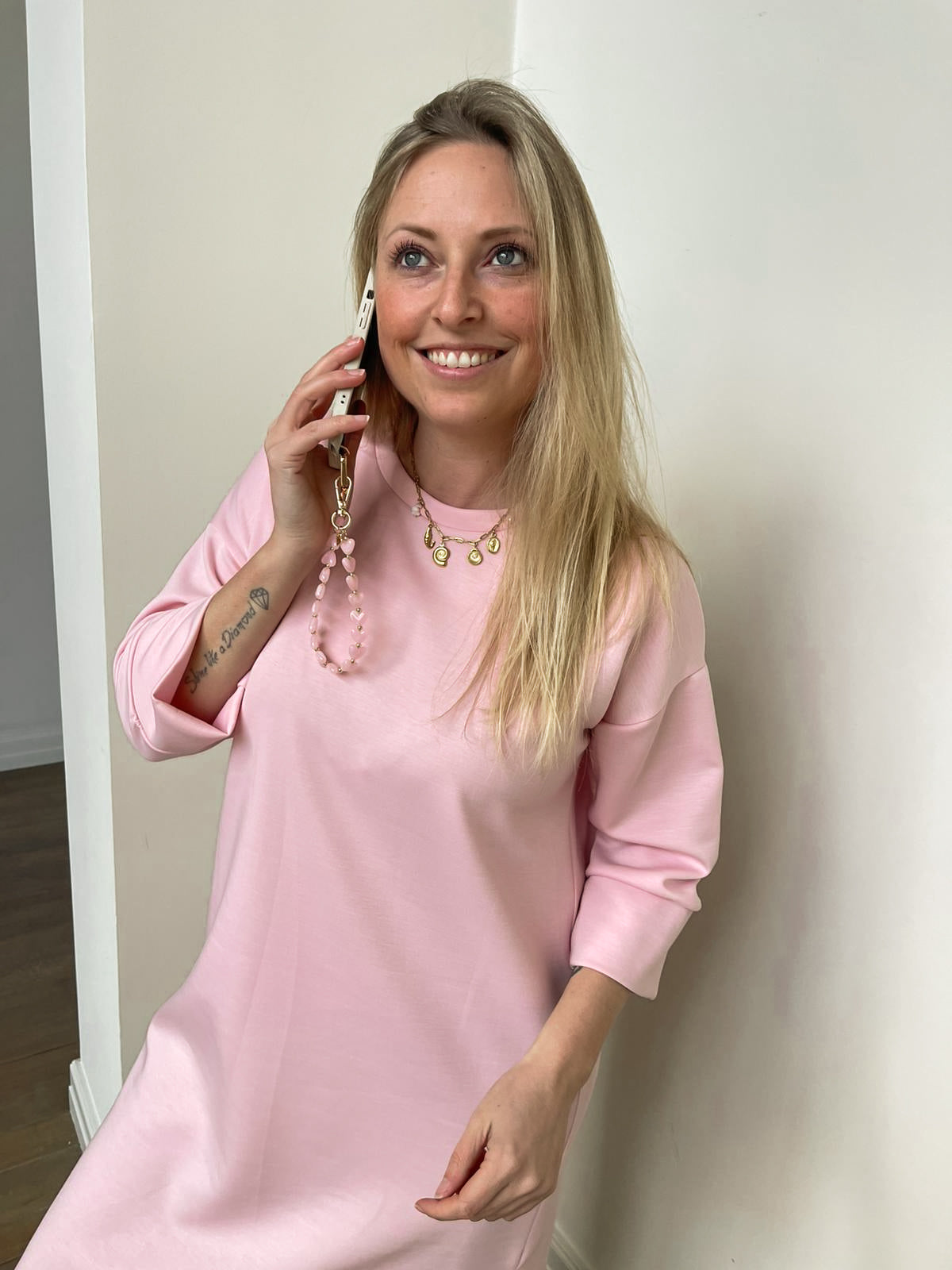 Telefoonkoord lichtroze